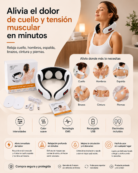 Masajeador cuello y Espalda Inalámbrico